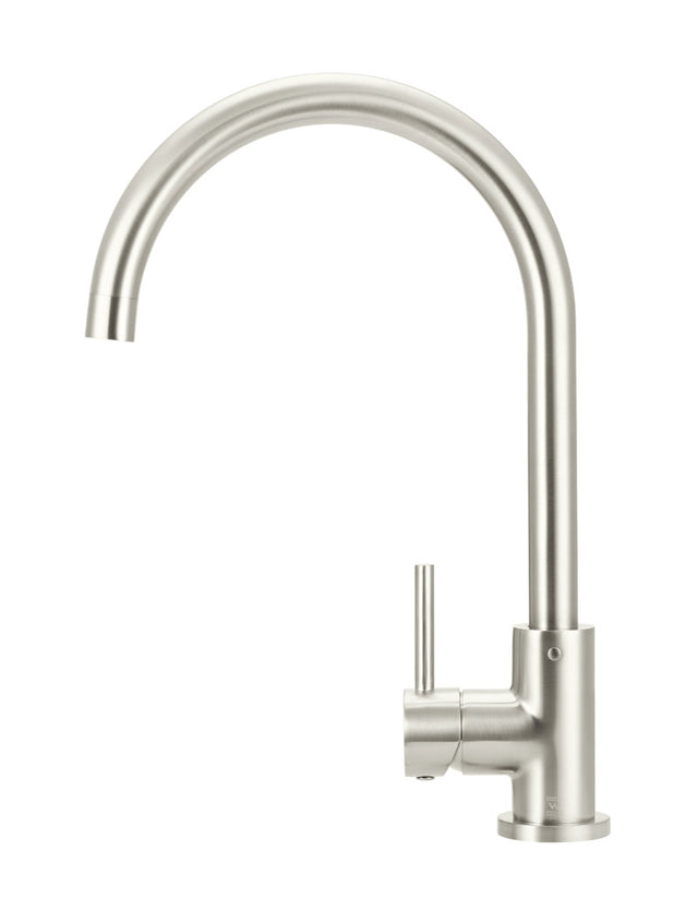 Meir Round Gooseneck Kitchen Mixer Tap - PVD Brushed Nickel (SKU: MK03-PVDBN) Image - 2