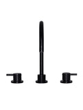 Round Three Piece Kitchen Tap - Matte Black - MK09