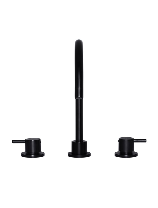 Meir Round Three Piece Kitchen Tap - Matte Black (SKU: MK09) Image - 3