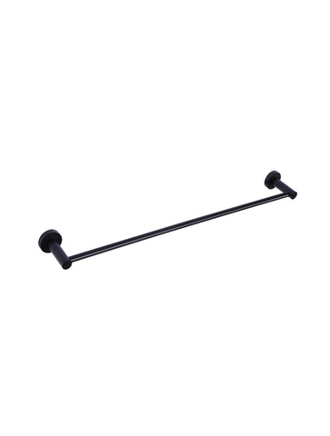 Round Single Towel Rail - Matte Black