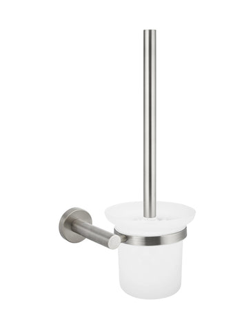 Round Toilet Brush & Holder - PVD Brushed Nickel