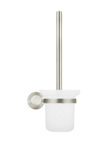 Round Toilet Brush & Holder - PVD Brushed Nickel