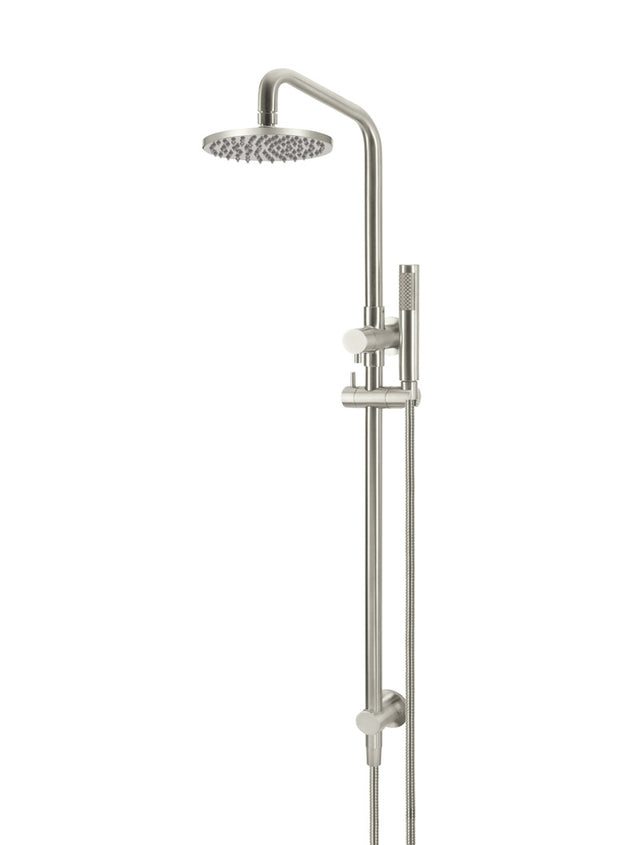 Meir Round Combination Shower Rail, 200mm Head, Single Function Hand Shower - PVD Brushed Nickel (SKU: MZ0704-R-PVDBN) Image - 1
