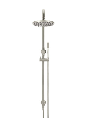 Round Combination Shower Rail, 200mm Head, Single Function Hand Shower - PVD Brushed Nickel